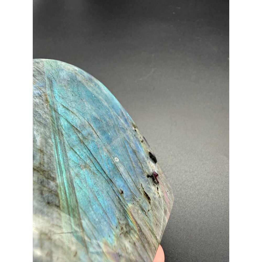 Natural Labradorite Freeform Gray Stone Blue Flash Crystal Reiki 3.5" 412g - Picture 7 of 12